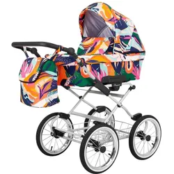 Kunert, Kinderwagen, Romantic 2in1 Kinderwagen in Bunt mit AIR Wheels und grauem Rahmen