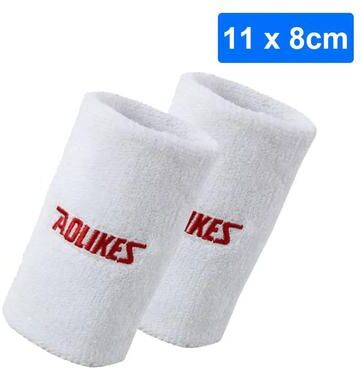 Uplift Treasures AOLIKES Sports Wrist Sweatbands Moisture Wicking Wristbands Pair 11cm white