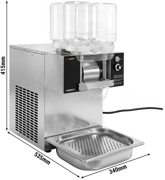 GGM Gastro Elektrische Bingsu Machine / Sneeuwijs Machine - 120 kg/24u - 4x 2,5 Liter - RVS