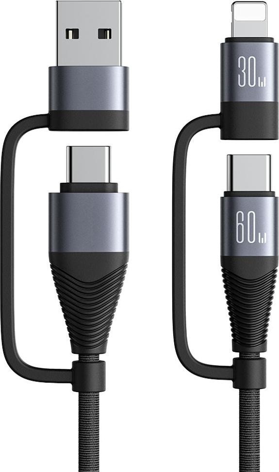 NextBatt 4-in-1 Multifunctionele Snelopladende Kabel 60W