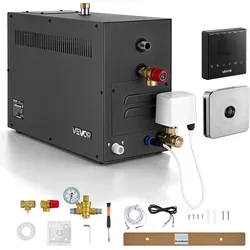 VEVOR Dampfgenerator 11kW Dampferzeuger für Heimgebrauch mit Vorheizmodus, Dampfbadgenerator für Sauna Bad & SPA, Direkte Wasserversorgung, 25–55°C Einstellbar, 7-11m3, mit Touch-Steuerung & 24h Timer