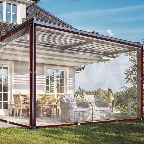 Benza Transparant Waterdicht Afdekzeil met Metalen Oogjes voor Tuin, Camping en Meubels