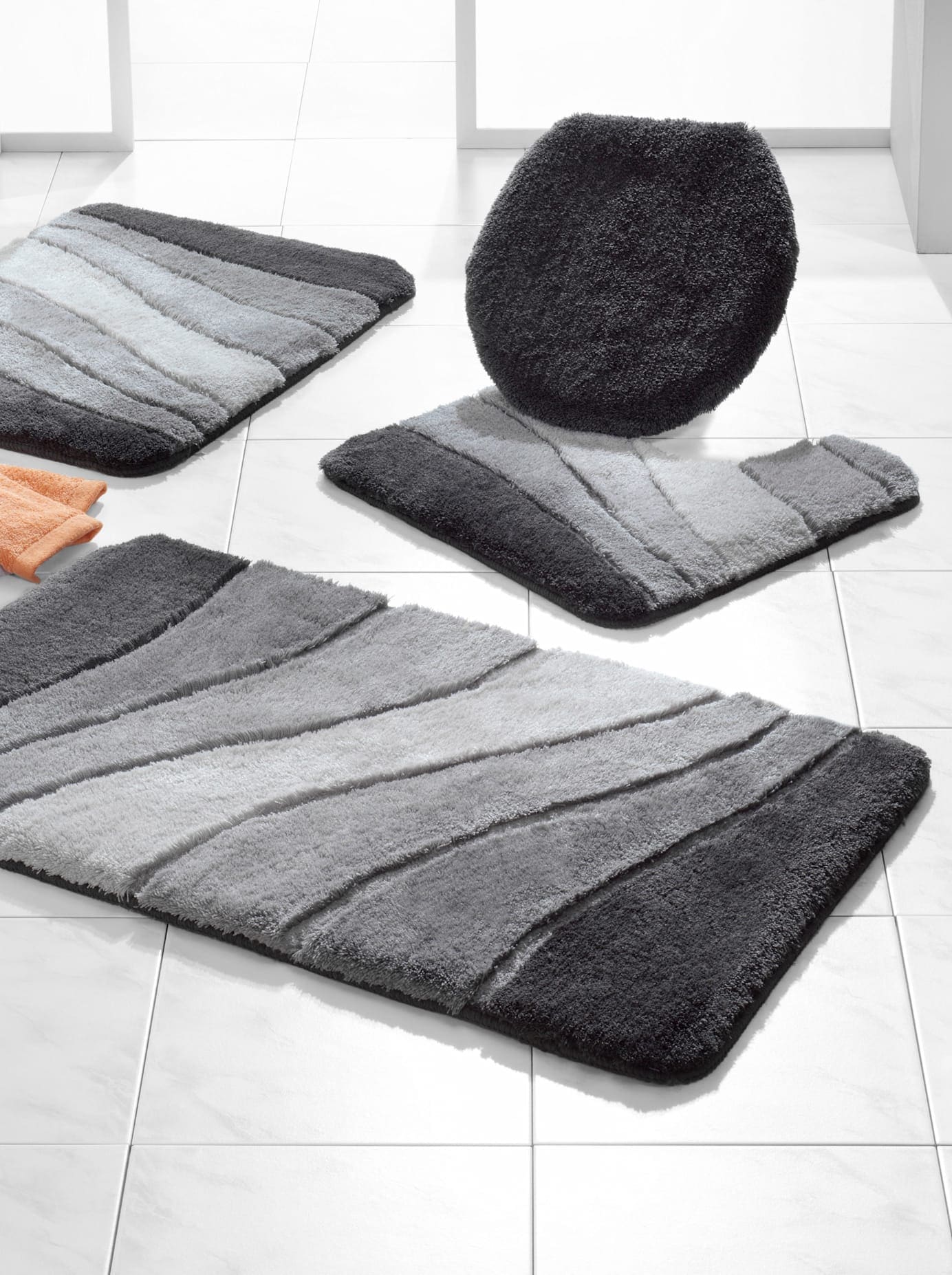 Badematte KLEINE WOLKE Gr. 6, grau, WC-Vorleger rechteckig, Badematten, Badematte grau WC-Vorleger rechteckig
