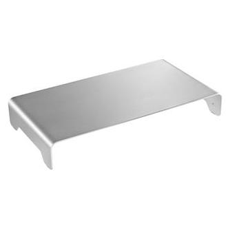 Powerton Monitorständer, modernes minimalistisches Design, Silber, Aluminium, Tragkraft 10 kg, Ergo (WPEMS2)