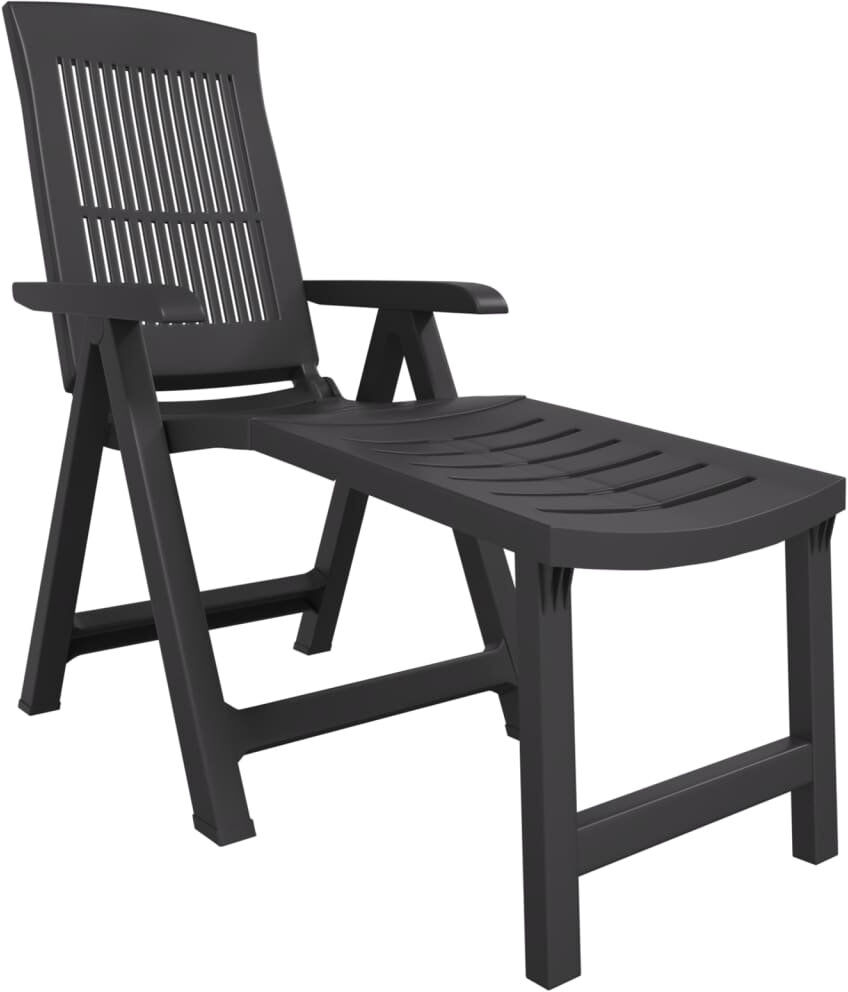 Dakota Fields Boskovich 114cm Long Reclining Single Chaise Anthracite 110cm H X 60cm W X 114cm L