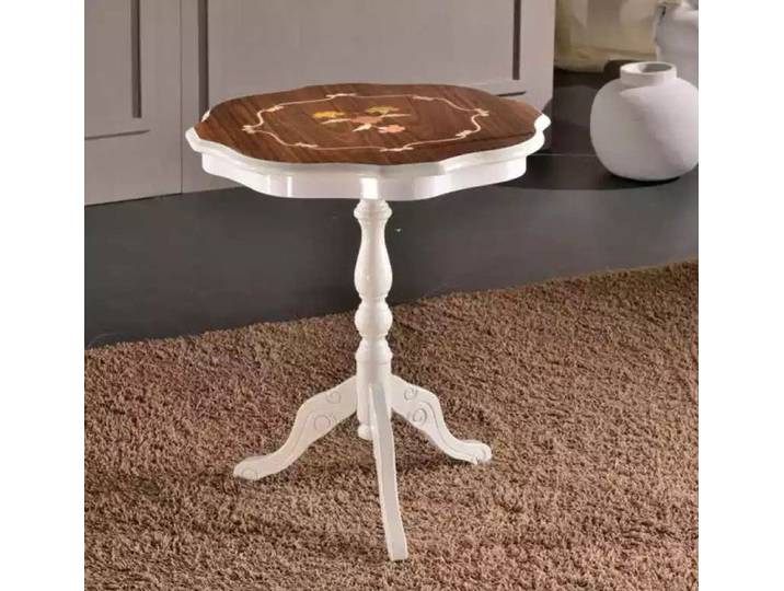 JVmoebel Couchtisch Runder Designer Beistelltisch in Weiß mit stabilen Holzfüßen (Packung, Couchtisch), Made in Europa