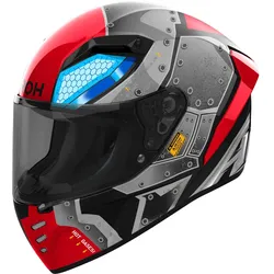 Airoh Connor Bot, Integralhelm - Schwarz/Grau/Rot/Blau - L