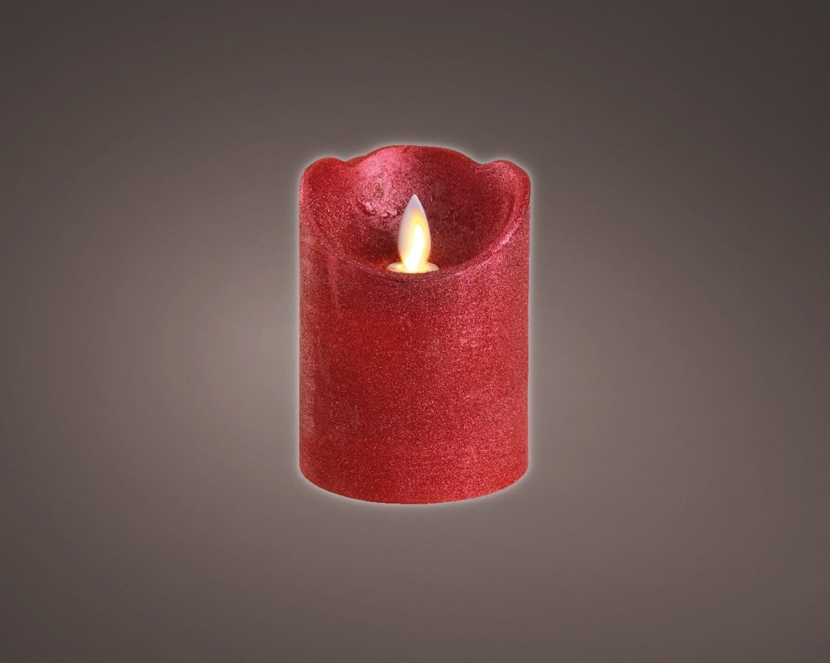 Rode flakkerende LED stompkaars voor kerstdecoratie, Hoogte: 10 cm
