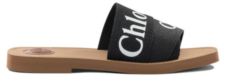 Chloé Sandalen für Damen, schwarz, Leinen
