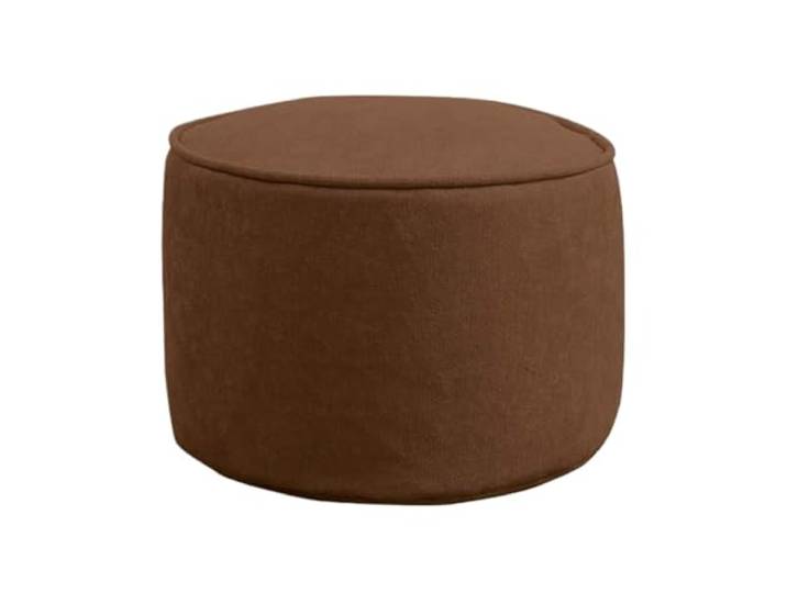 DANNMPX Sitzhocker Wohnzimmer Fußhocker, Rund, Abnehmbar, Waschbar, Fußstütze, 1 Stück Zusätzliche Sitzplätze(Brown)