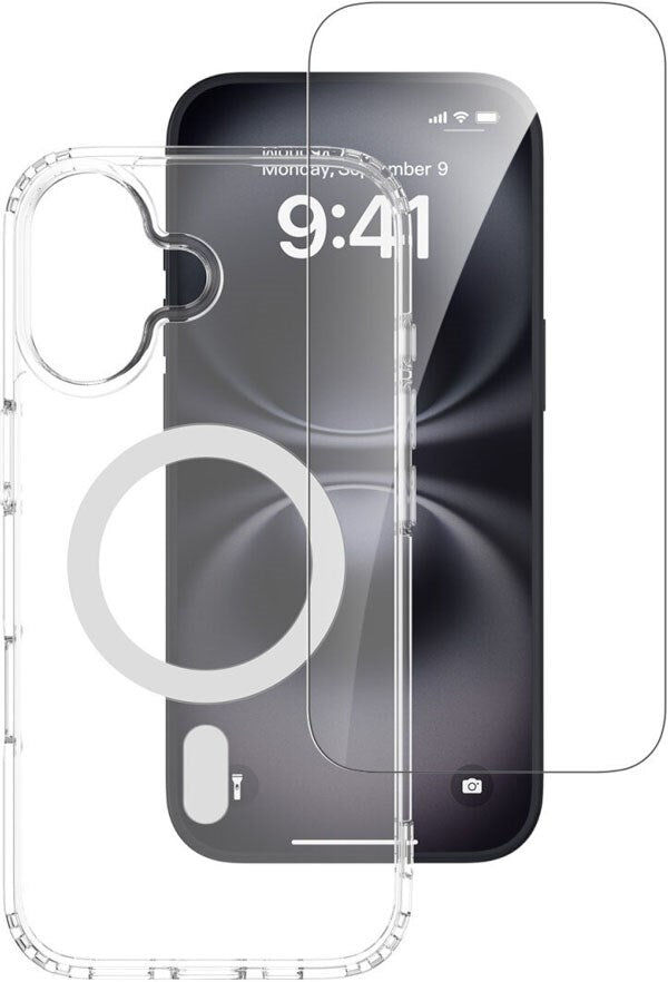 iPhone 17 - 4Smarts 360° Beskyttelsessæt m. Cover & Skærmbeskyttelsesglas - MagSafe Kompatibel - Gennemsigtig