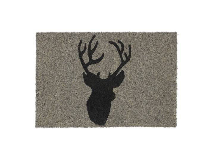 Kokos Fussmatte mit Hirsch Schwarz-Grau
