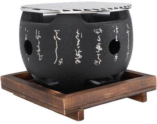 WAN Mini BBQ Grill Japanse Tabletop Grill Zwart B/D/H: 18 x 17 x 16 cm