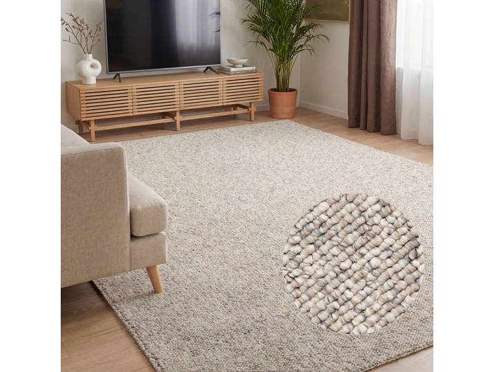 Teppich ELLE DECORATION Rocco , beige (creme multifarben), B:240cm H:10mm L:340cm, Polypropylen, Teppiche, Teppich, Läufer, waschbar, Wohnzimmer, Esszimmer, Woll-Optik