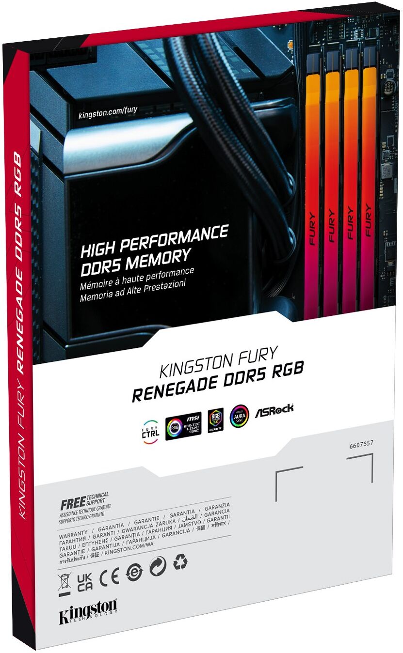 Kingston Technology FURY 24GB 7200MT/s DDR5 CL38 DIMM Renegade RGB XMP