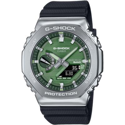 Smartwatch CASIO G-SHOCK "GBM-2100A", schwarz (schwarz, grün, schwarz, grün), Smartwatches, Herren, Smartwatch, Armbanduhr, Herrenuhr, Bluetooth, Resinarmband,Weltzeit, Phone Finder