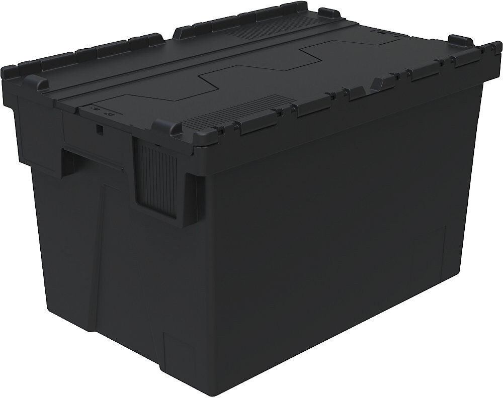 kaiserkraft Mehrweg-Stapelbehälter, LxBxH 600 x 400 x 367 mm, schwarz