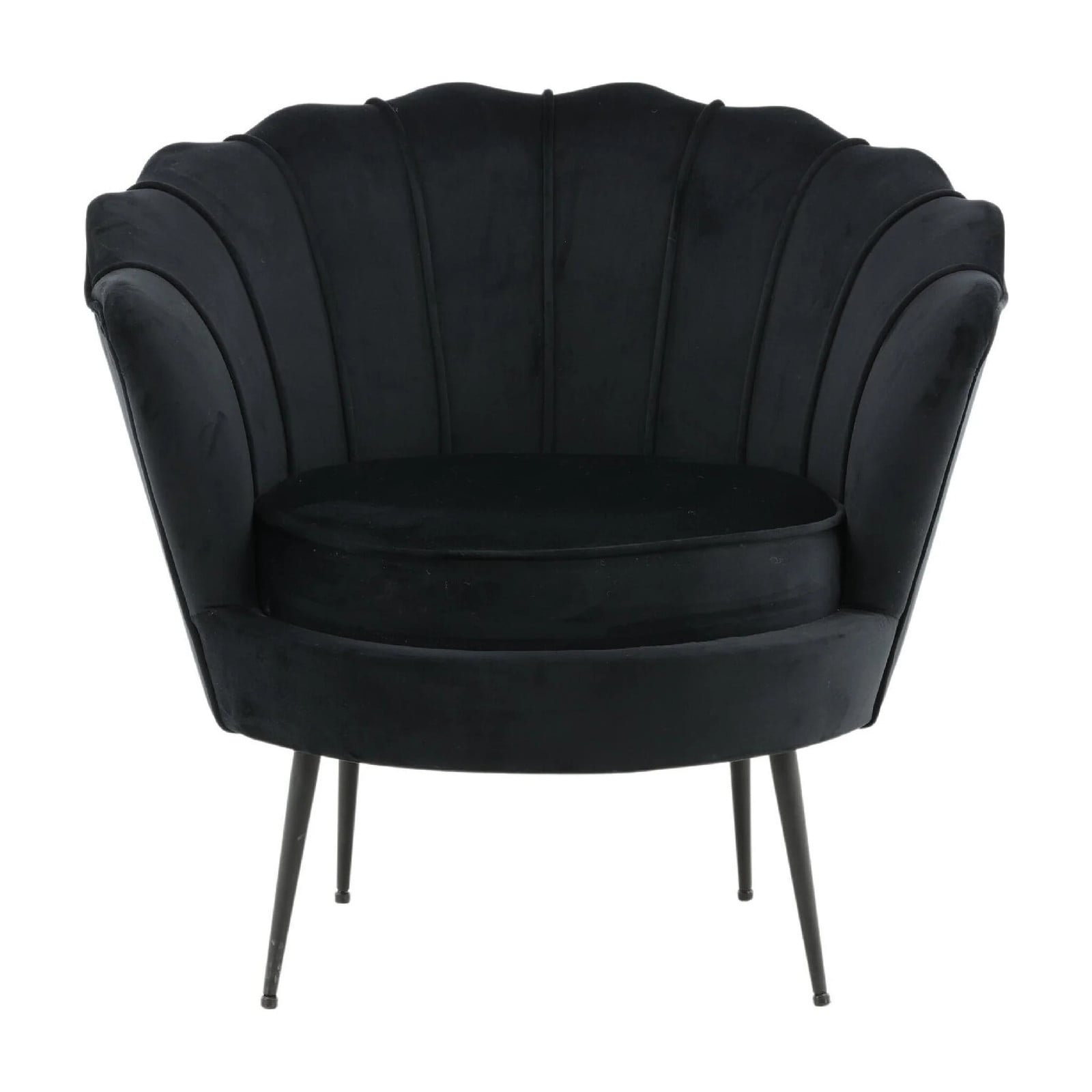 QUVIO Ashford Fauteuil - Zwart Fluweel - Moderne Accentstoel