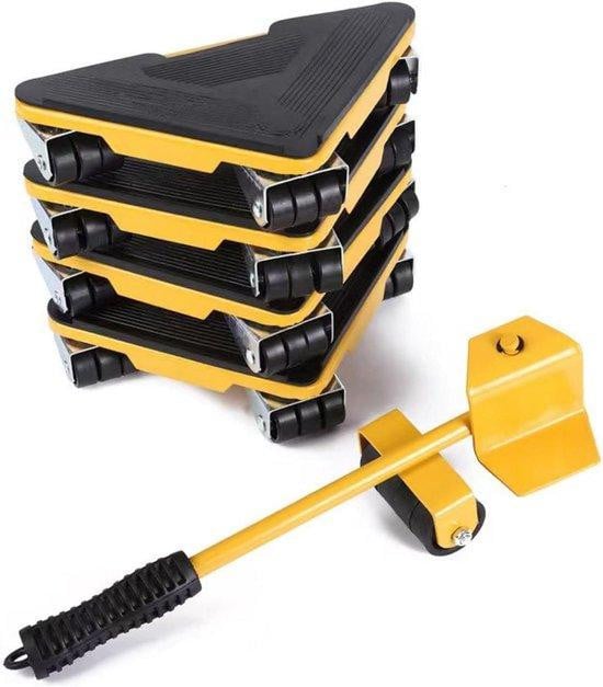 Magic Select Meubel Til Gereedschap Transportset voor het verplaatsen van zware objecten tot 200 kg - 4 stuks - Geel