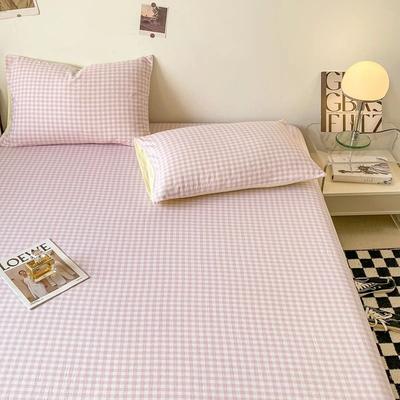 Uplift Picks CozyGrid Soft Grid Bed Sheet For Bedroom And Guestroom pink 210x230 Cm