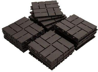 Clihome "12""x12"" Patio Square Composite Interlocking Decking Tiles (Pack of 27)"