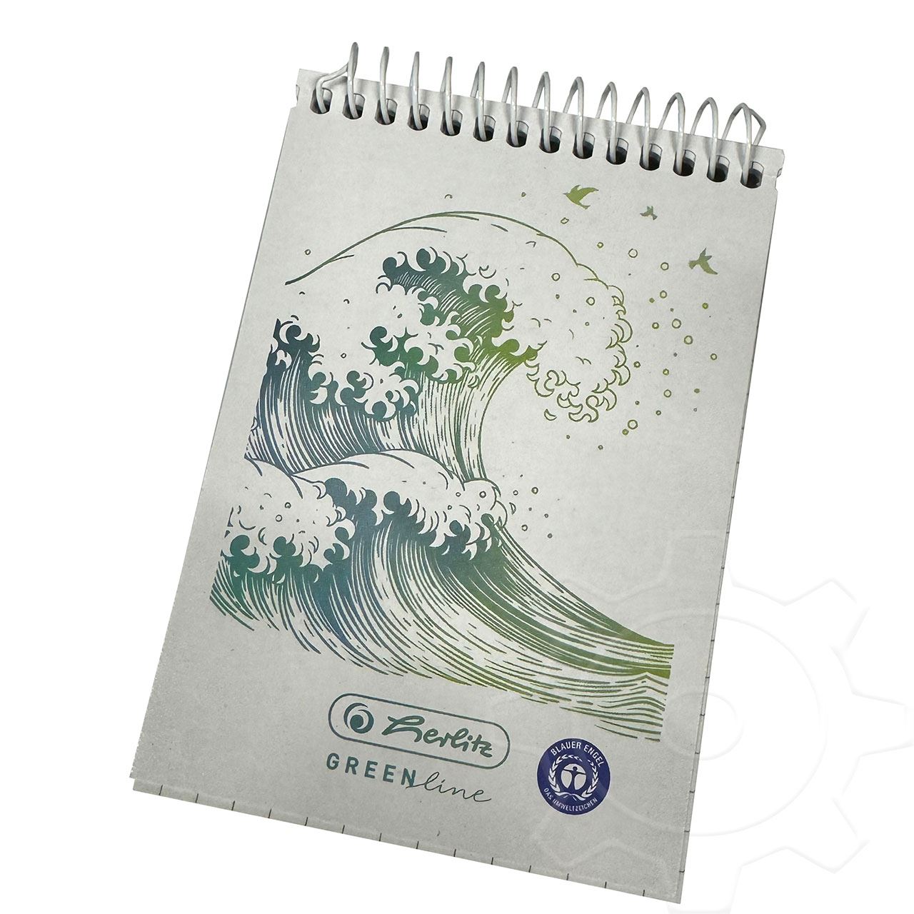 Herlitz Spiralnotizblock A7 50 Bl kariert GREENline Welle