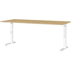 Germania-Werke Schreibtisch höhenverstellbar (manuell) »Downey« 180 cm weiß, 180x91x80 cm