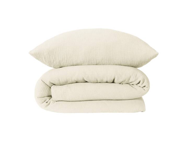 Schiesser Bettwäscheset Molly - Musselin - 2-teilig - 155x220 cm - Offwhite, Weiß, 155x220 cm, Heimtextilien, Bettwäsche & Leintücher, Bettwäsche