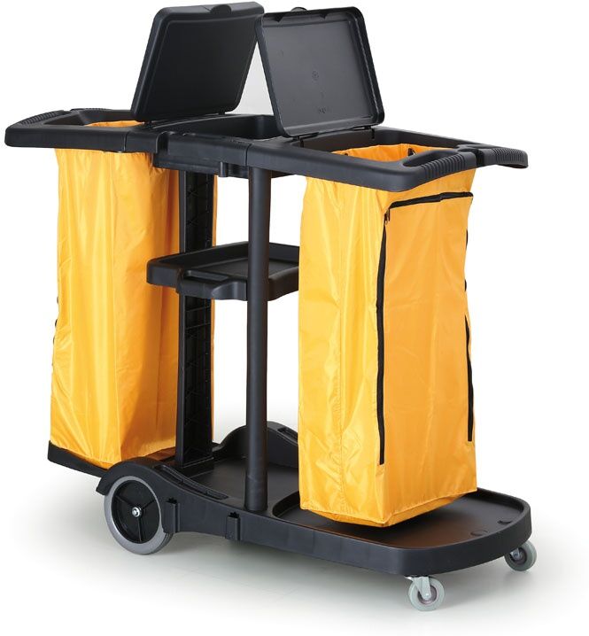 B2B Partner Reinigungswagen, Putzwagen, Sackhalter, 2 Böden
