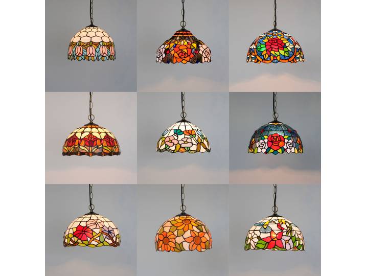 Lustre en verre artisanal de style nordique rural, roses et tulipes, pour cuisine, salle à manger, couloir, décoration intérieure