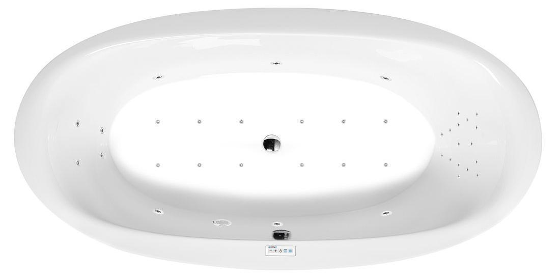 Polysan STADIUM Whirlpool-Badewanne, 190x95x46cm, Highline Hydro-Air, Chrom