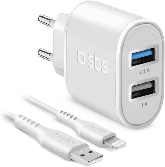 CARREGADOR SBS DUAL USB-A 10W C/CABO