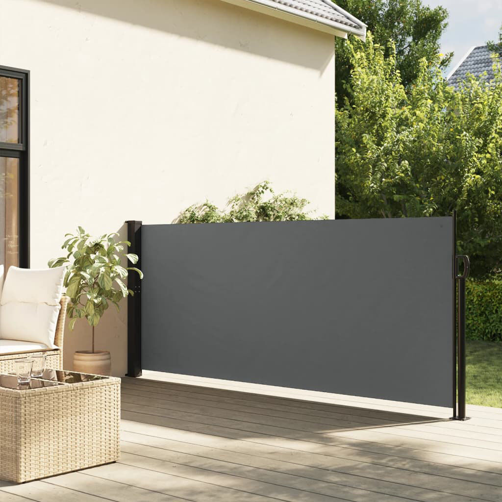 17 Stories Retractable Side Awning Anthracite 140cm H x 500cm W