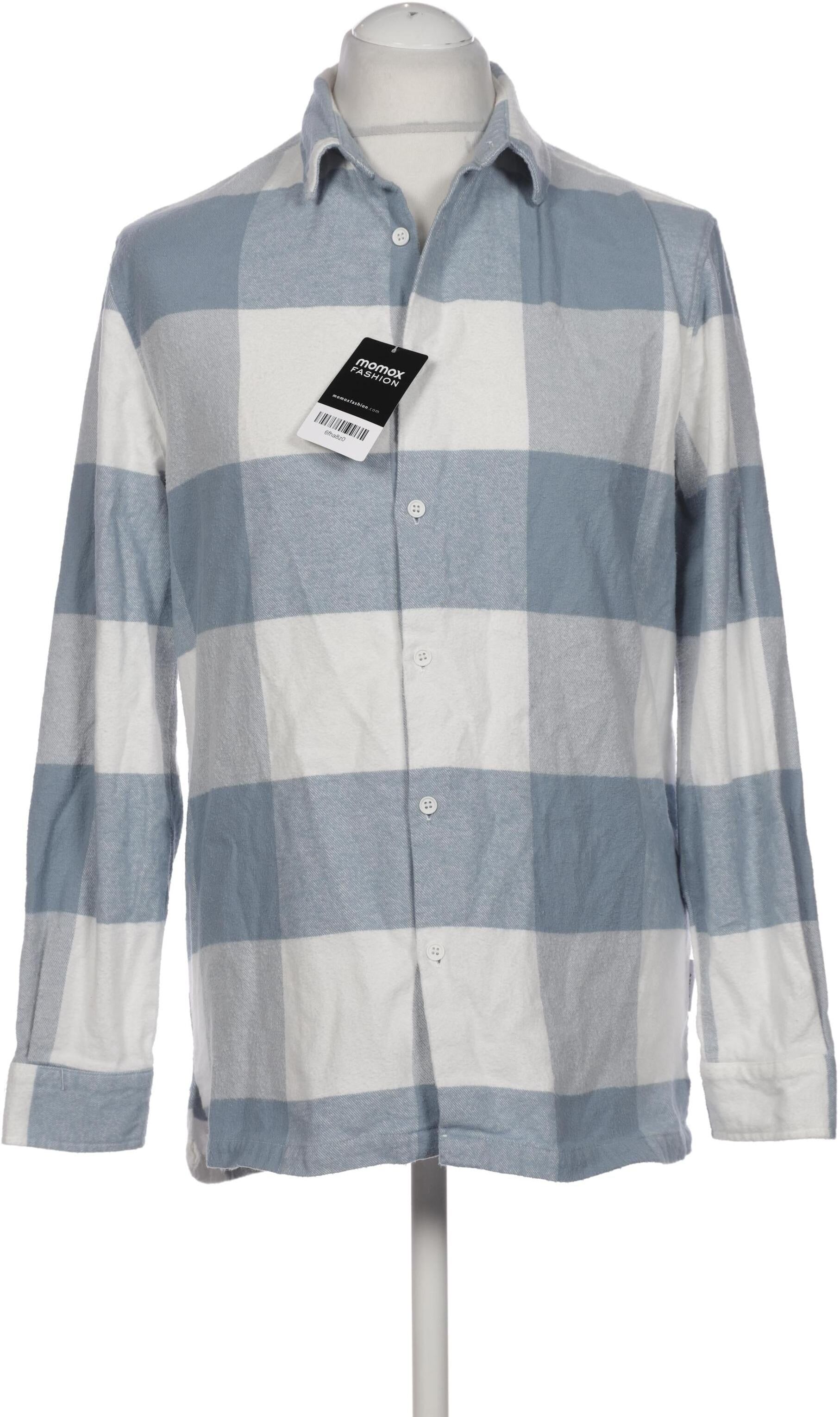 bershka Herren Hemd, Blau, Gr. S, Baumwolle - Second Hand
