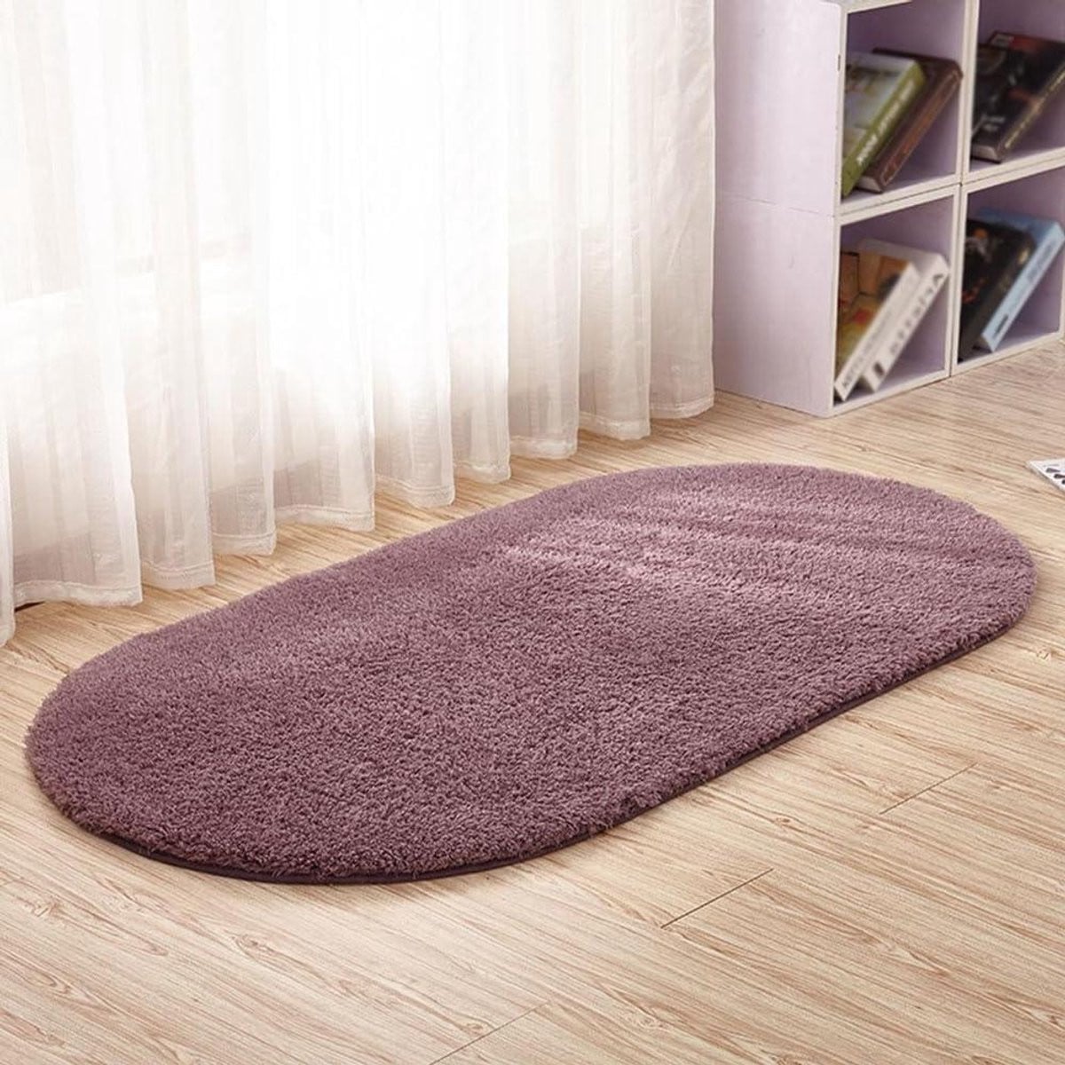 Modern Ovaal Vloerkleed - Polyester - Grijs Paars