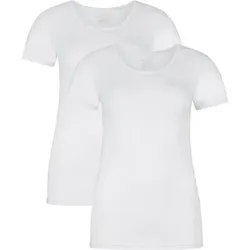 BAMBOO BASICS Bamboo basics Damen T-Shirt KATE, 2er Pack - Unterhemd, Rundhals, Single Jersey, Größe S in Weiß Weiß