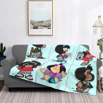 Uplift Picks Love Mafalda Soft Flannel Fleece Cartoon Throw Blanket 7 150x200 Cm
