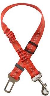 Inspired Finds PawGuard Adjustable Dog Car Seat Belt Elastic Safety Leash For Pets With Buffer Shock Absorption & Secure Clip For Tra red