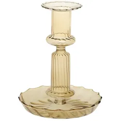 Chic Antique Kerzenständer in Bernsteinfarben, Höhe 15, ∅ 11 cm