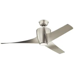 Elstead Lighting Phree leiser Deckenventilator mit LED Licht Ø142cm + Fernbedienung Nickel, Ventilator, Silber