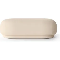 Rico Brushed Pouf länglich cremefarbig