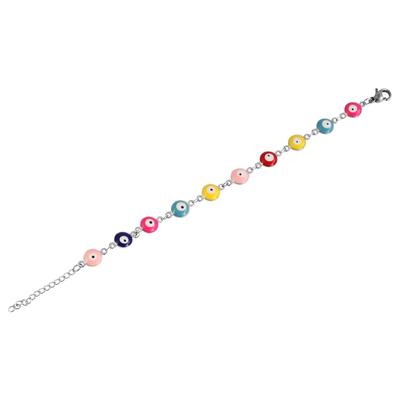 Gliederarmband ADELIA´S "Armband – Gliederarmband aus Edelstahl 17 cm", bunt (silber), Armbänder, Damen, 17cm, Edelstahl, Gliederarmband, Ein kleines Geschenk mit großer Wirkung