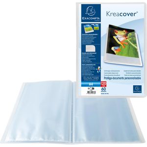 Exacompta Sichtbuch Kreacover Chromaline 5768E, A4, aus PP, mit 60 Hüllen und Außentasche, transparent