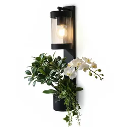 ledscom.de Wandleuchte LAIFA, Blumentopf anthrazit matt, rund, max. 40W