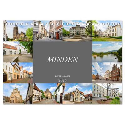 Minden Impressionen (Tischkalender 2026 DIN A5 quer), CALVENDO Monatskalender
