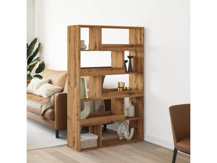 Raumteiler Artisan-Eiche 100x33x156,5 cm Holzwerkstoff mit 10 Fächern 10 geräumige Fächer, feuchtigkeitsresistent, pflegeleichte Oberfläche, vielseitig als Raumtrenner und Regal nutzbar