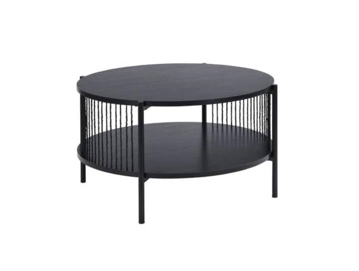 HowHomely Sofatisch Couchtisch Kaffeetisch schwarz 74x74x41cm rund Deko modern