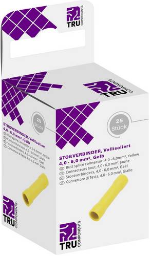 TRU COMPONENTS T1904C123 Parallelverbinder 4mm² 6mm² Vollisoliert Gelb 25St.
