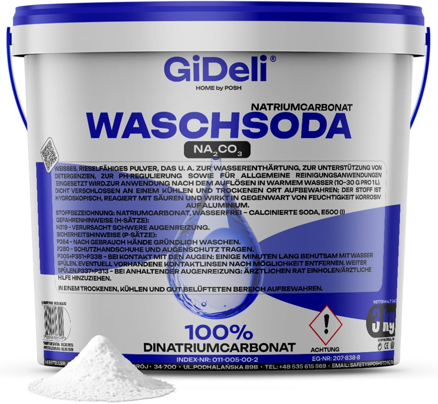 GiDeli Wasmassa 3 kg Natriumcarbonaat Waspoeder