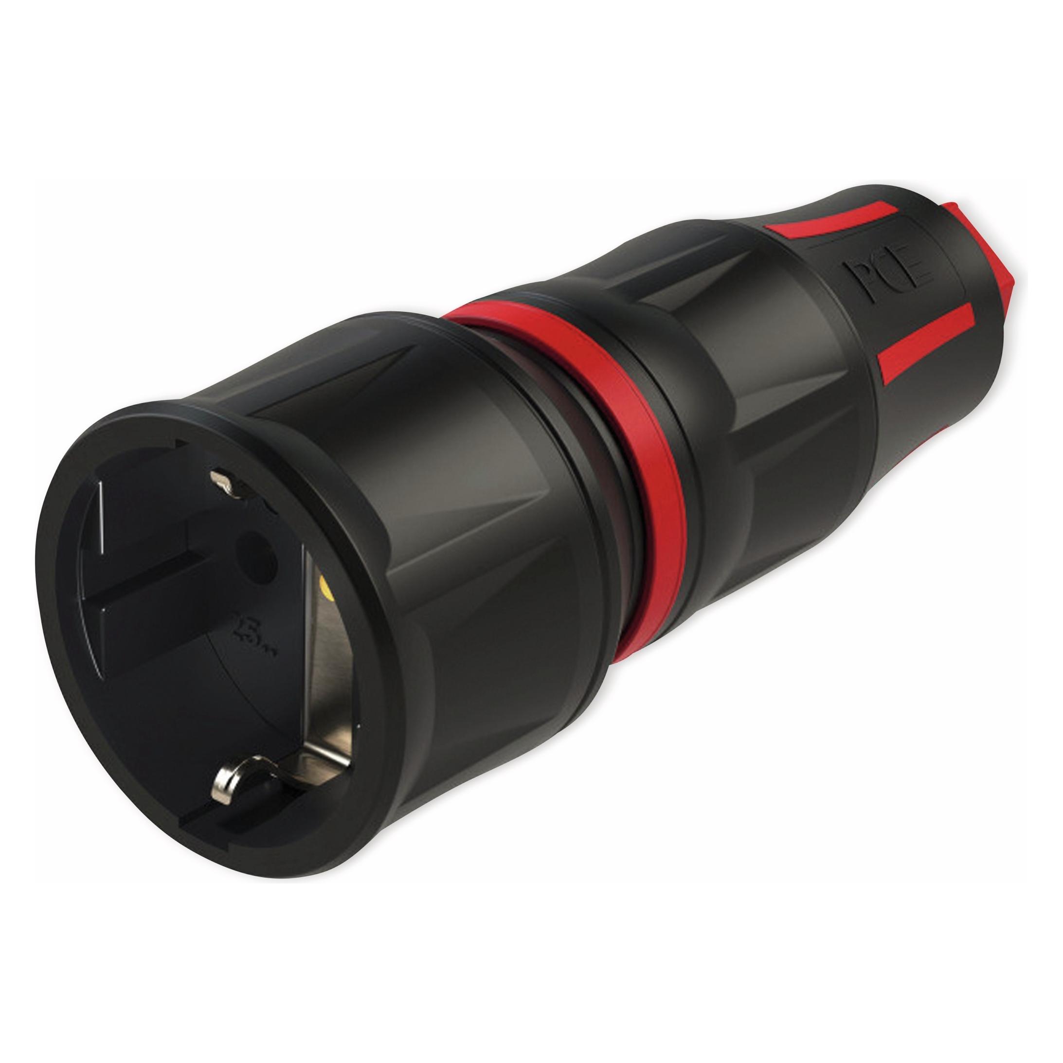 PCE Schutzkontaktkupplung nat LED IP20 rot 25730-sr (25730-sr)